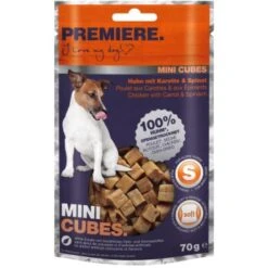 PREMIERE Mini Cubes Poulet Aux Carottes Et Aux épinards 10 x 70 g