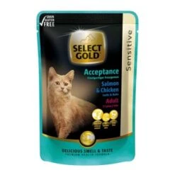SELECT GOLD Adult Acceptance Poulet Au Foie Et Au Saumon 12x85 G