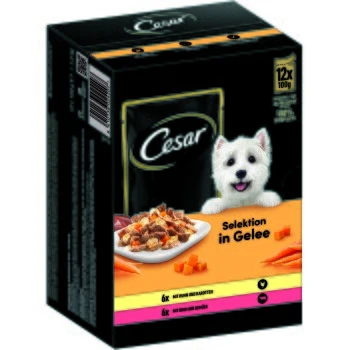 Cesar Multipack En Gelée à La Carotte, Au Poulet, Au Bœuf Et Aux Légumes 4 x 12 x 100 g 4 Cesar Multipack En Gelée à La Carotte, Au Poulet, Au Bœuf Et Aux Légumes 4 x 12 x 100 g – Image 2