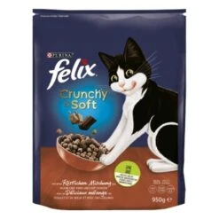 Felix Crunchy+Soft 4 X 950 G Bœuf, Poulet Et Complément De Légumes